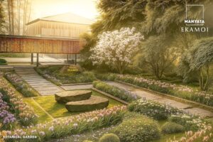 Japanese-inspired Zen community with open green spaces and serene pathways in Sarjapur